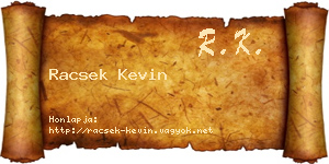 Racsek Kevin névjegykártya